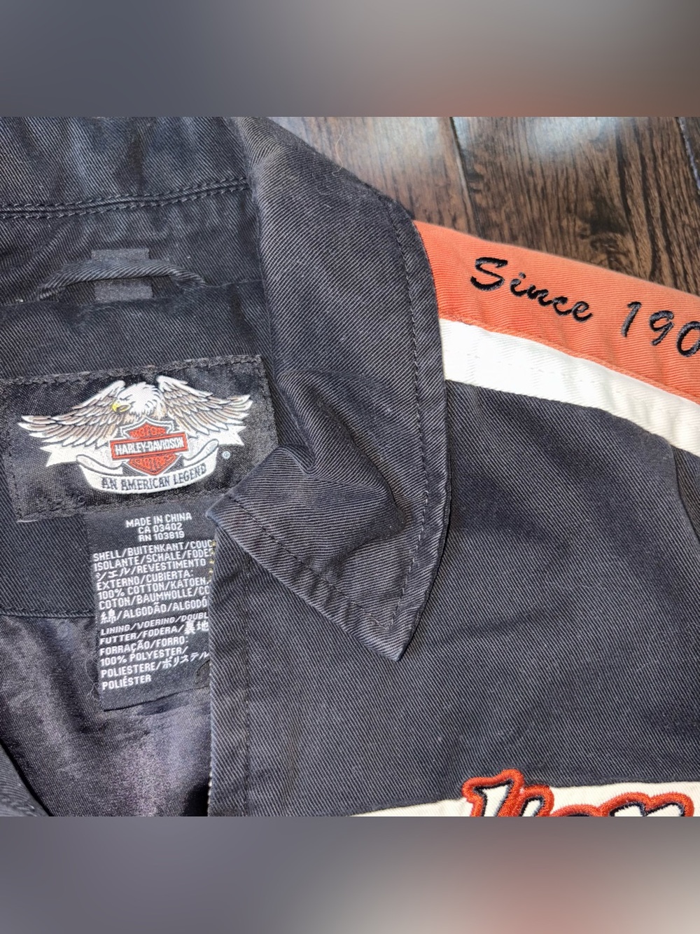 Vintage Harley-Davidson Black, Orange & White Racing Jacket - Picture 4 of 9